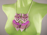 Twin Fox Necklace - Lavender Kiss