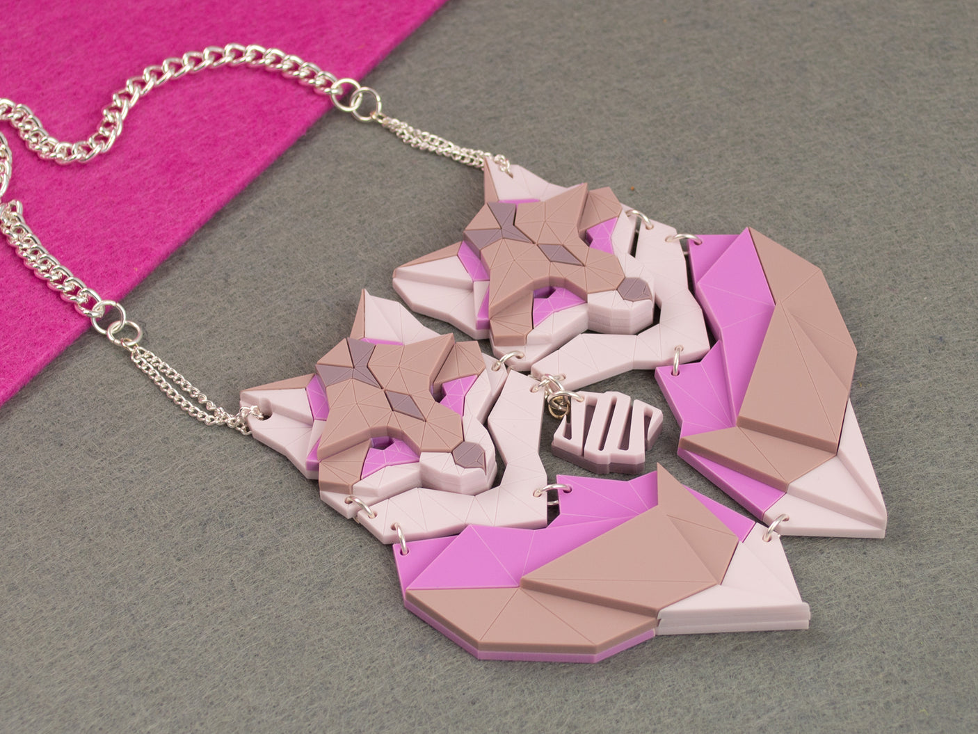 Twin Fox Necklace - Lavender Kiss