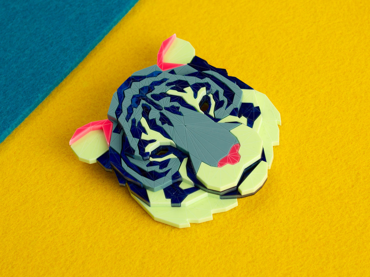 Tiger Head Brooch - Speedway