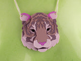 Tiger Head Necklace - Lavender Kiss