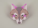 Wolf Head Brooch - Lavender Kiss