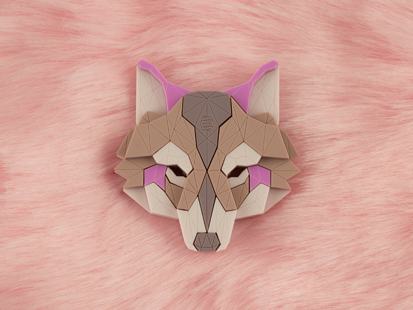 Wolf Head Brooch - Lavender Kiss