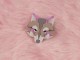 Wolf Head Brooch - Lavender Kiss