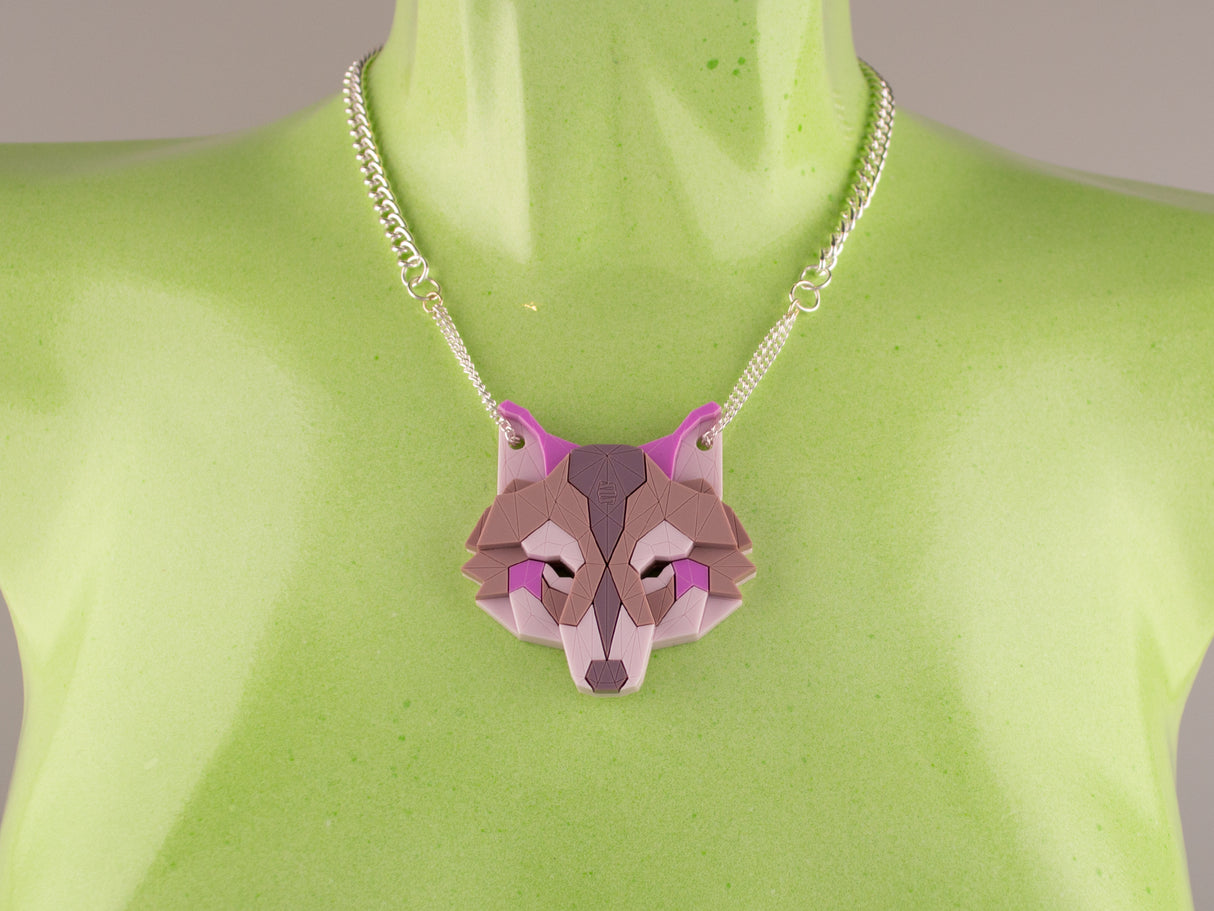 Wolf Head Necklace - Lavender Kiss