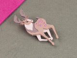 Winter Stag Brooch - Lavender Kiss