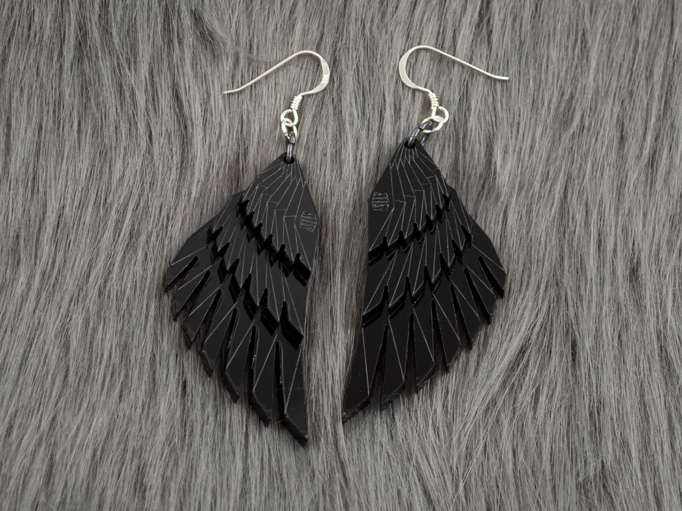 Black Swan Wing Earrings