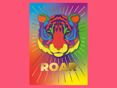 ROAR Tiger Head Greeting Card