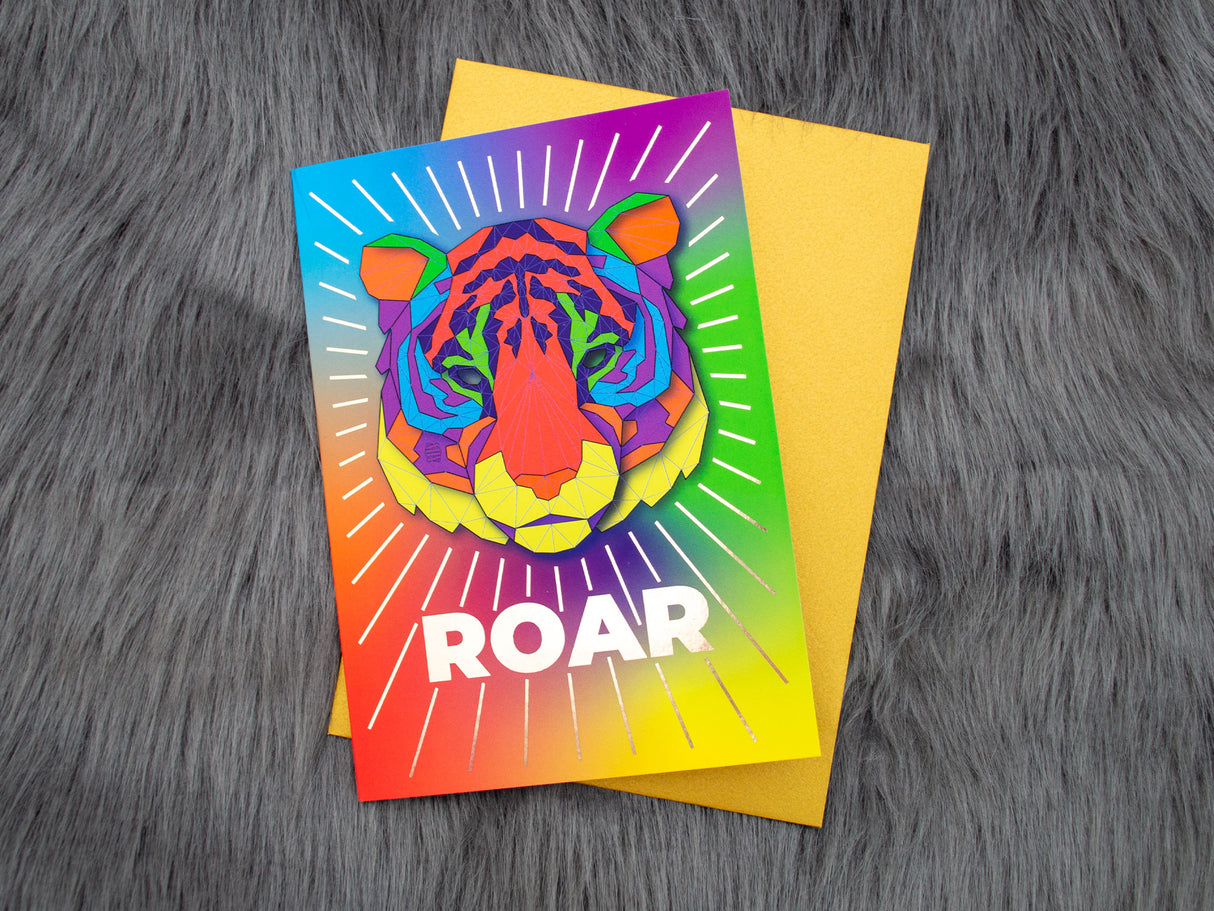 ROAR Tiger Head Greeting Card