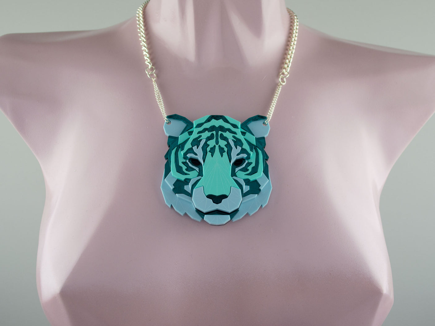 Tiger Head Necklace - Aqua Kingdom