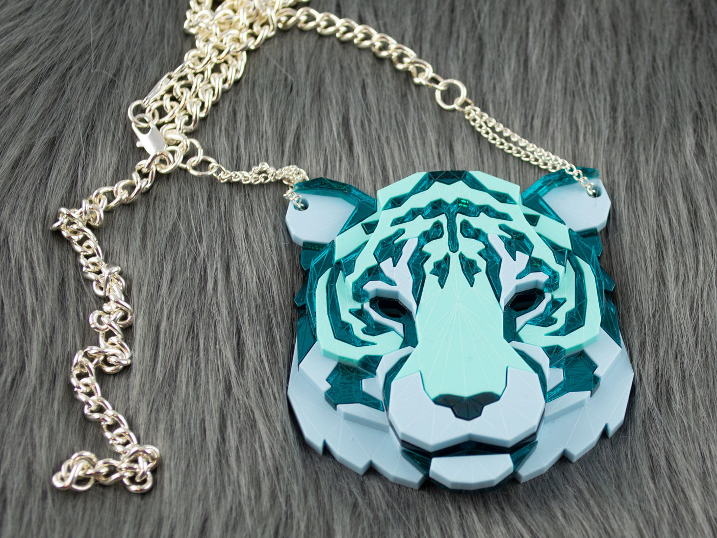 Tiger Head Necklace - Aqua Kingdom