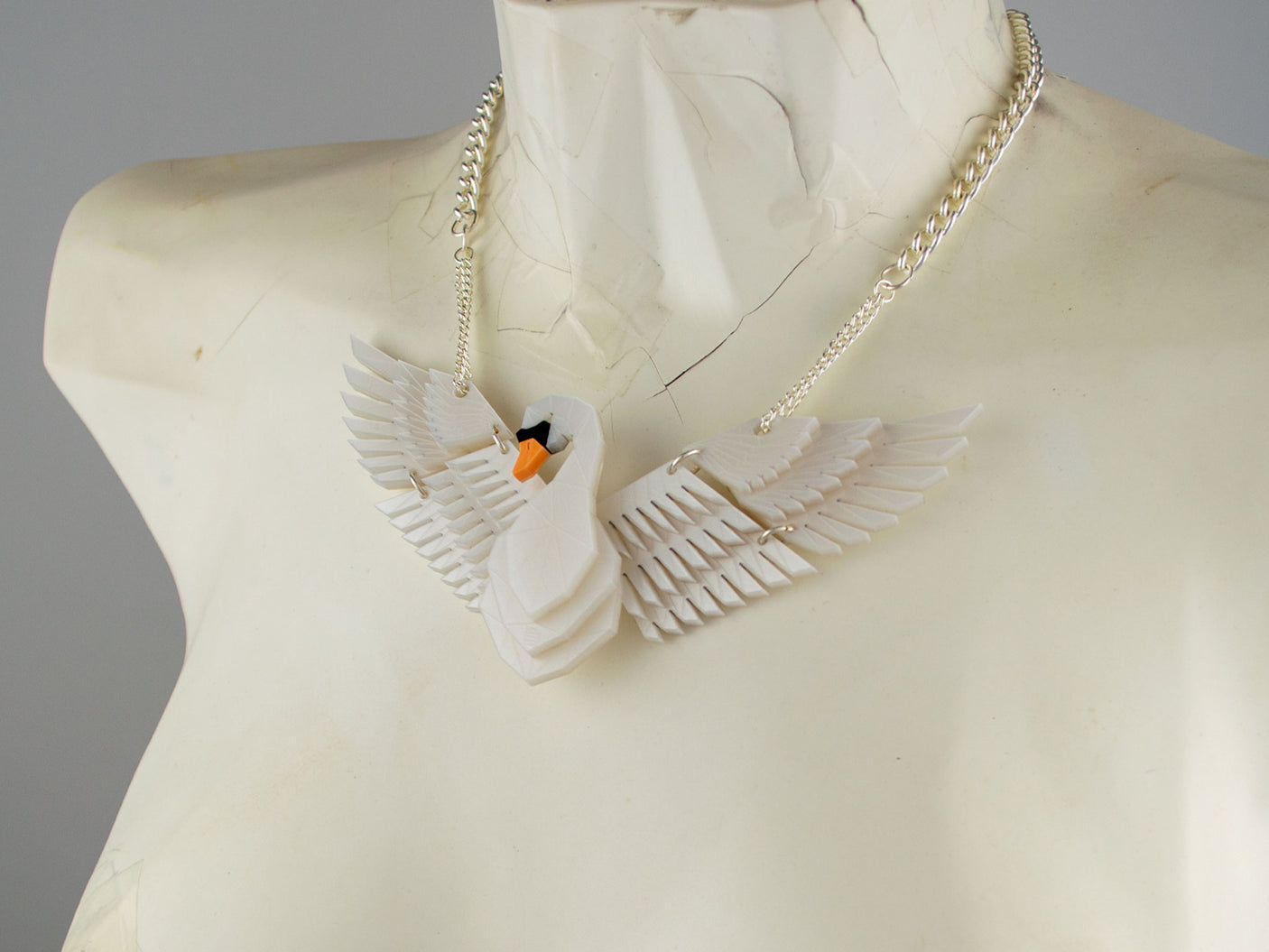 White Swan Statement Necklace