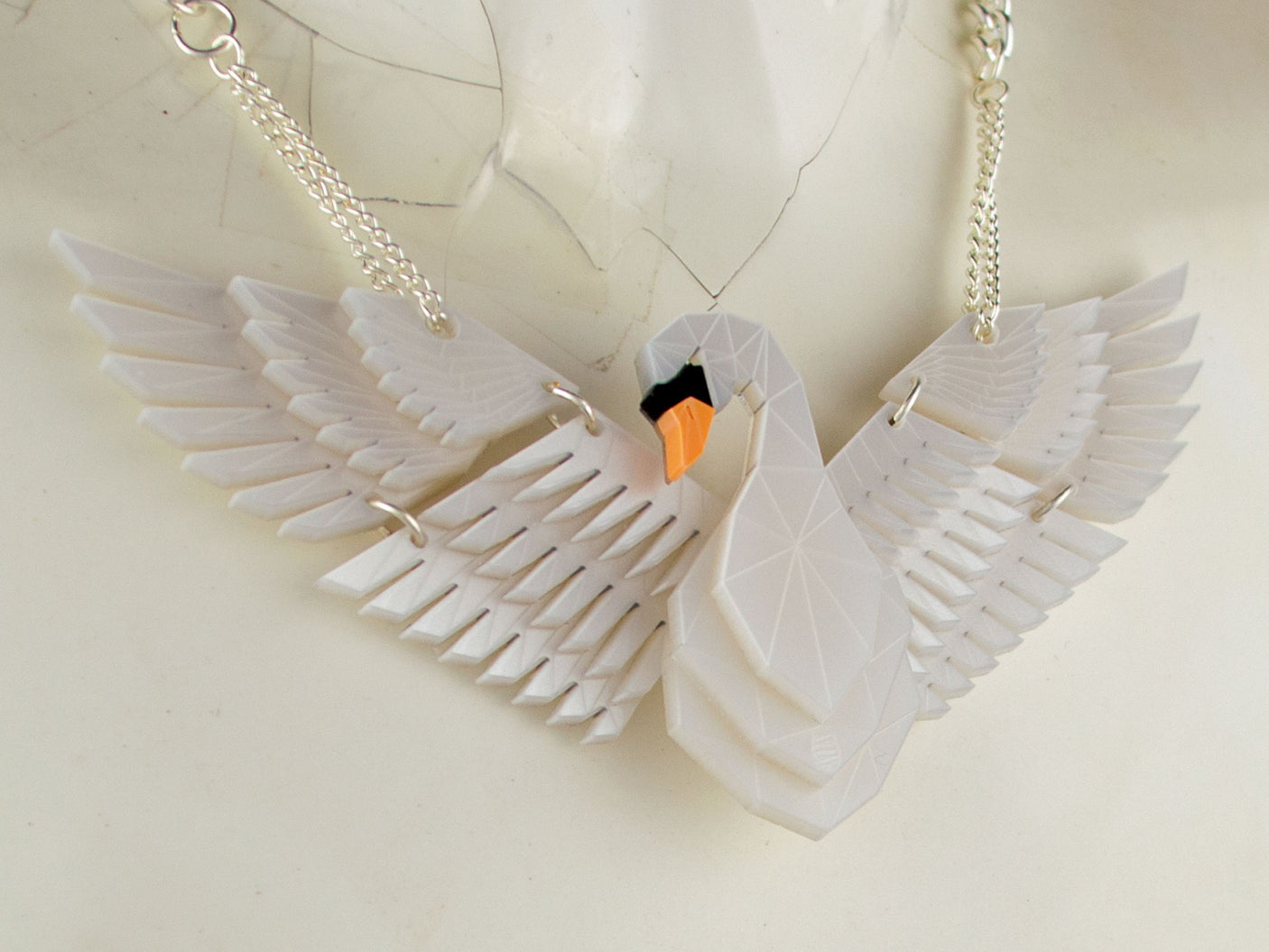 White Swan Statement Necklace